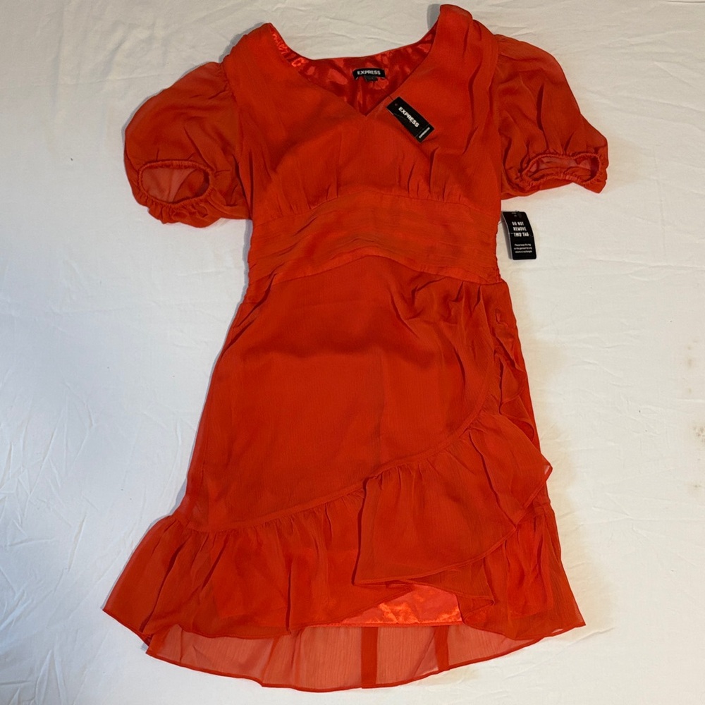 Express Vibrant Orange Mini Dress